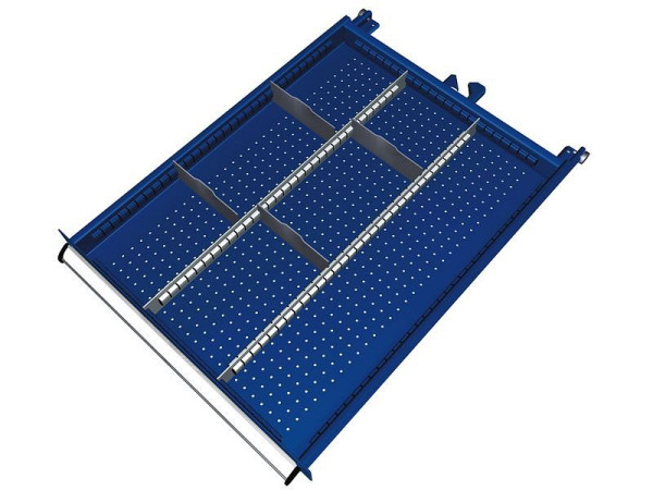 Kit de matériel de séparation KLW pour compartiment à tiroirs hauteur 50 mm dans armoire SEB, taille d'armoire 572 x 750 mm L x P, SEB-B05-032