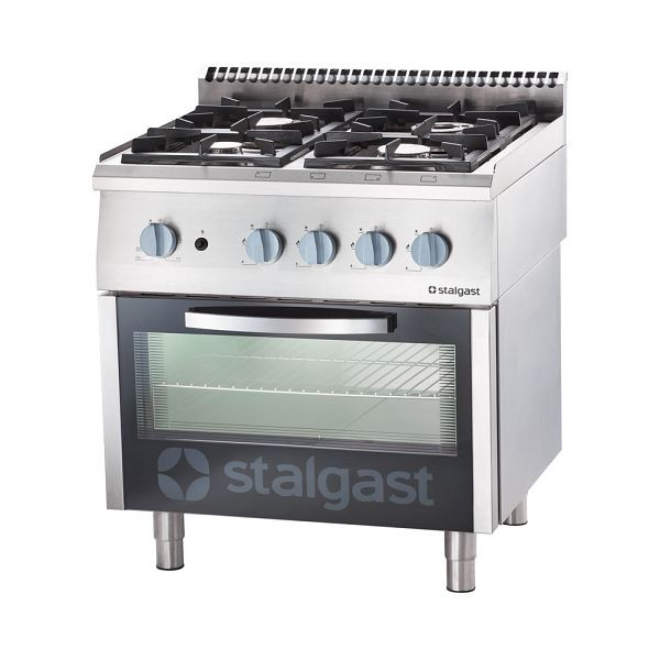 Cuisinière à gaz Stalgast 4 feux avec four à gaz (GN 2/1) série 700 ND - G20, 4 feux (3,5+5+2x7), SL33423SE