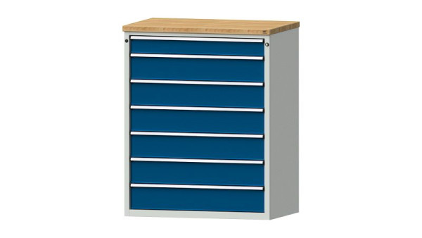 Armoire à tiroirs pour établis ANKE, modèle 4001 V, 1065 x 700 x 1320 mm, RAL 7035/5010, BMP 40 mm, 611.501