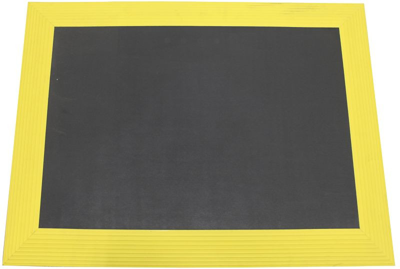 Tapis anti-fatigue Ergomat Bubble Down avec bords jaunes, longueur 780 cm, largeur 90 cm, BD90780-YB