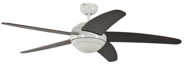 Ventilateur de plafond Pepeo Melton blanc / wengé 132 cm avec éclairage et télécommande, 1341201033v1