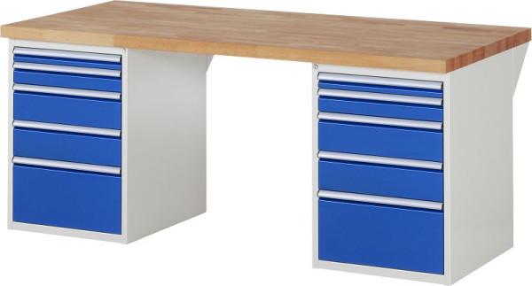 Etabli RAU série 7000 - conception modulaire, 10 x tiroirs, 2000x840x900 mm, 03-7511A3-209B4S.11