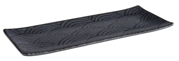 Plateau APS -DARK WAVE-, 29 x 12 cm, hauteur : 1,5 cm, mélamine, intérieur : décor, extérieur : noir, 84906
