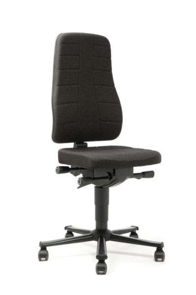 bimos All-In-One Highline avec roues et revêtement en tissu noir, hauteur d'assise 450-600 mm, 9643-6801