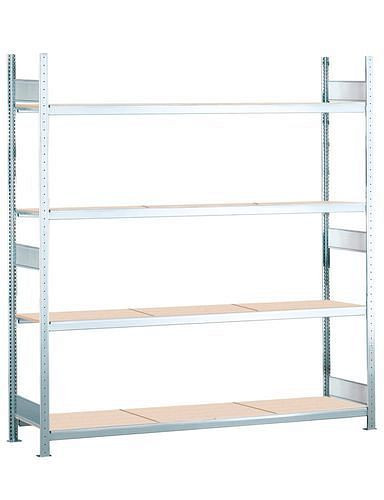 Étagère à grande portée Schulte avec panneaux de particules, champ de base, 4 niveaux de rangement, largeur des compartiments 2500 mm, 2560 x 636 x 2500 mm, 278972