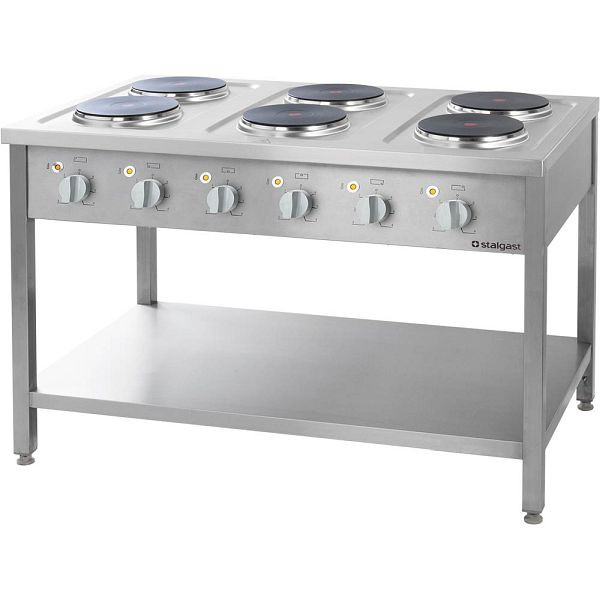 Cuisinière électrique Alpha Work série 700- 6 plaques de 2,6 kW chacune, 1200 x 700 x 850, 105118