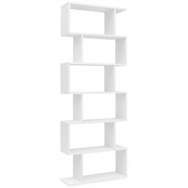 Bibliothèque Wohnling 70 x 23,5 x 190,5 cm blanc, 6 compartiments, WL5.691
