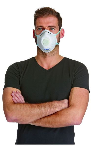 Masque anti-poussières fines DS SafetyWear FFP2, avec soupape d'expiration, forme de coque, UE : 240 pièces, P2V