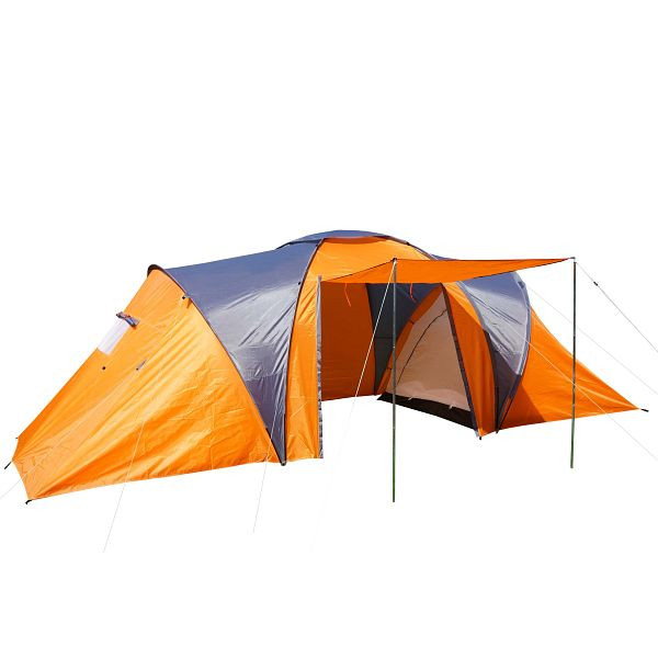 Tente de camping Mendler Loksa, tente 6 places, tente dôme, tente igloo, tente festival, 6 personnes, orange, 54534