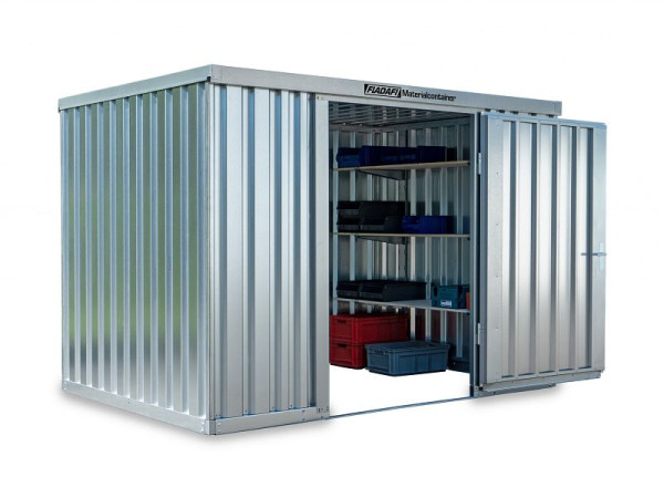 FLADAFI MC 1300 TS conteneur de matériaux, galvanisé, démonté, sans plancher en bois, 3050 x 2170 x 2150 mm