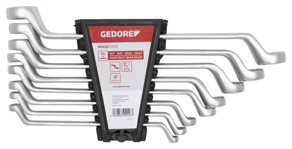 GEDORE jeu de clés polygonales doubles rouges SW6-22mm 8 pièces, 3300926