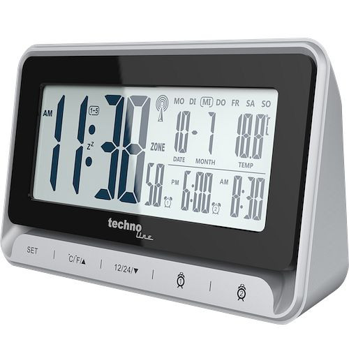Réveil radio-piloté Technoline, horloge radio-pilotée DCF-77, dimensions : 143 x 84 x 40 mm, WT 290