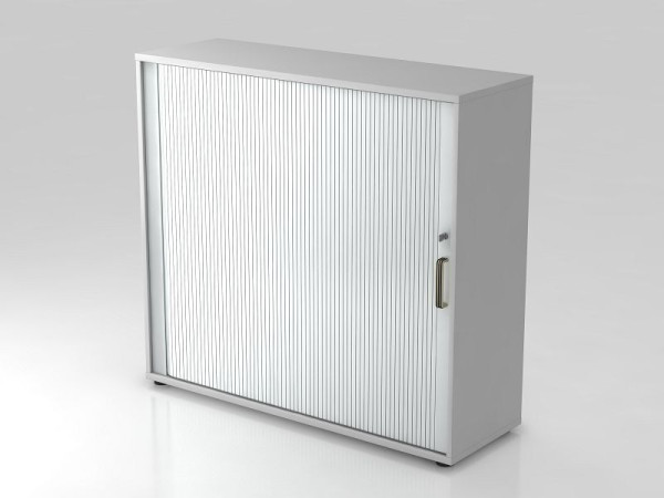 Armoire à volet roulant horizontale Hammerbacher, 3OH 120cm poignée rayée gris/argent, 120x40x110 cm (LxPxH), V1733S/5/S/SG