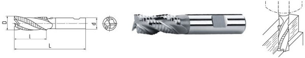 ELMAG Fraise en bout HSS Co8 DIN 844, Ø 26,0 mm (courte), 73011