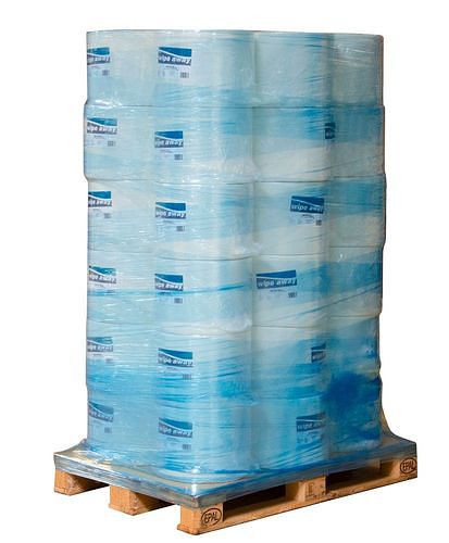 Chiffons de nettoyage absorbants DENIOS en cellulose, particulièrement doux, blancs, 1 palette, 36 rouleaux, 289746
