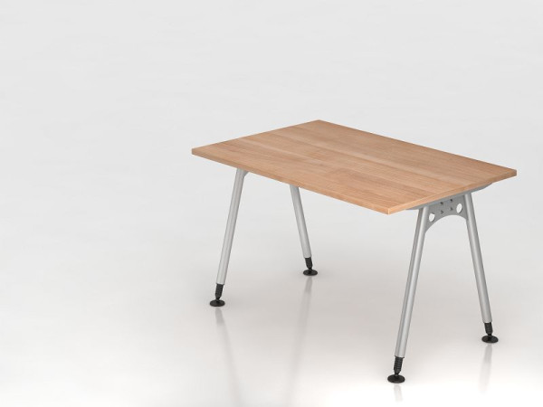 Bureau Hammerbacher pied A 120x80cm, noyer, forme rectangulaire, VAS12/N/S