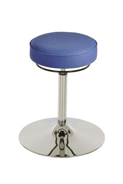 Tabouret Lotz avec assise en similicuir, bleu ciel, réglage de la hauteur d'assise par vérin à gaz : 520 - 710 mm, déverrouillage par anneau, base à disque, 3861.8-09