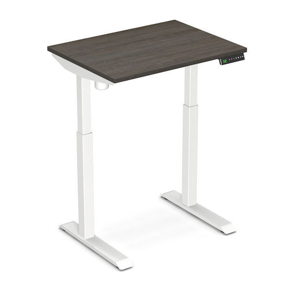 Bureau assis-debout Worktrainer StudyDesk (blanc / chêne brun 80 x 60 cm), StD-xs-white-bo