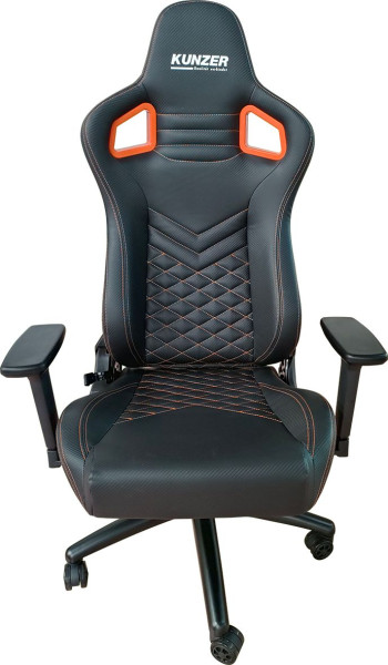 Chaise de jeu Kunzer avec accoudoirs réglables en 3 directions, applications orange, capacité de charge maximale de 150 kg, 7RBS03