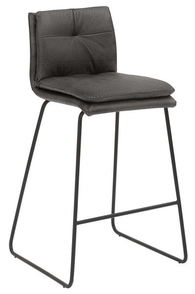 Tabouret Mayer Sitzmöbel 1231, piètement luge noir, gris asphalte, 1231_K3_30080