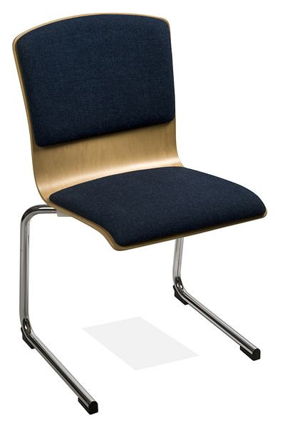 Chaise empilable Kaiser-Sitzmöbel cantilever KS28-N3SRP2, forme : N3, rembourrage assise et dossier, UE : 6 pièces, KS28-N3SRP2