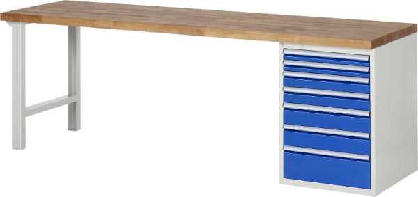 Etabli RAU série 7000 - modèle 7517-1, L2500 x P700 x H890 mm, base système L2500 x P650 x H850 mm, 03-7517A1-257B4M.11