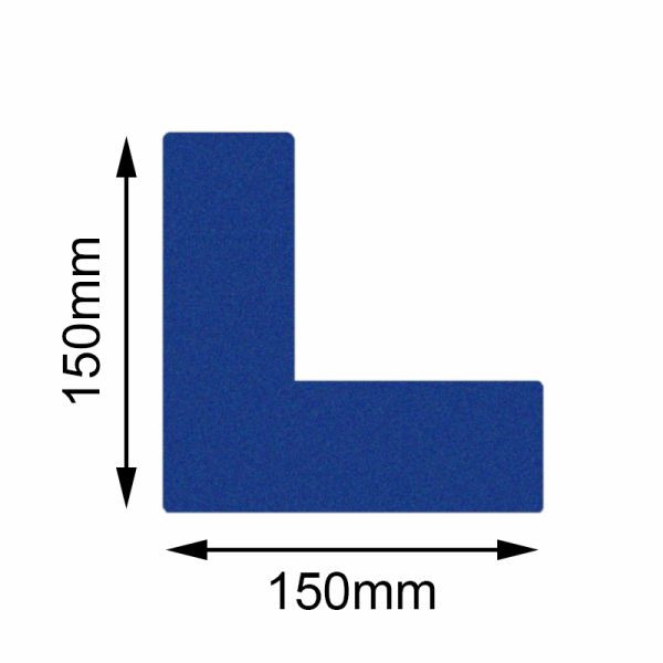 Marqueur de sol Mehlhose angle de sécurité bleu 150x150mm, UE: 10 pièces, KSBW1V10