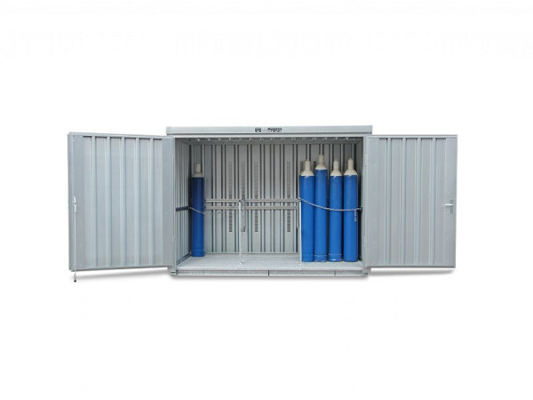 Chargeur à gaz SÄBU SAFE 366 LIF, galvanisé, assemblé, avec plancher grillagé, 3050 x 2170 x 2250 mm