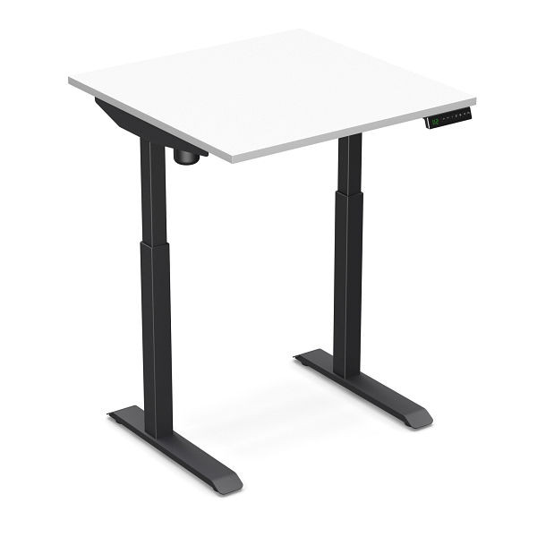 Bureau d'étude assis-debout Worktrainer (noir / blanc 80 x 80 cm), StD-s-blk-white
