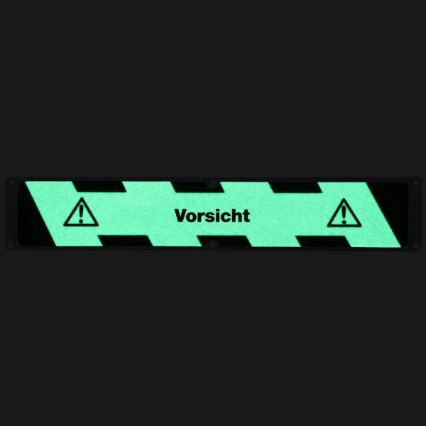 Pantalon de farine plaque antidérapante en aluminium avec revêtement antidérapant m2, luminescent noir/vert "Caution" 114x635mm, APM1X5F1