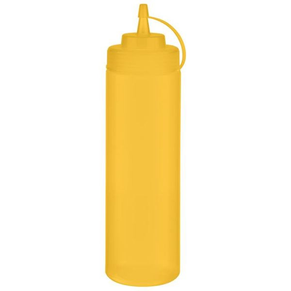 Flacons compressibles APS, paquet de 6, Ø 7 cm, hauteur : 26,5 cm, 760 ml, polyéthylène, jaune, avec couvercle à vis, avec bouchon, ouverture de remplissage : Ø 5,5 cm, 93257