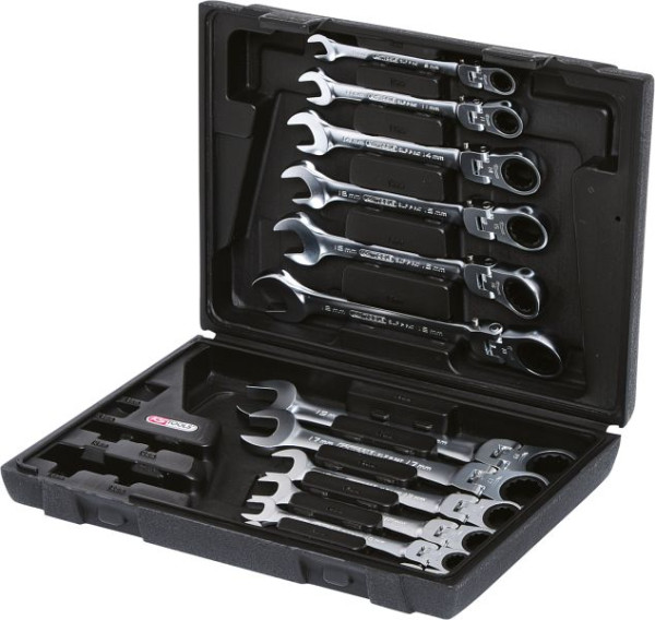 KS Tools GEARplus jeu de clés mixtes à cliquet, 12 pièces, verrouillables, 503.4865