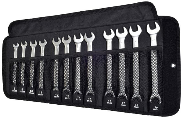 Jeu de clés mixtes à cliquet en acier SW, 8-19 mm, 12 pièces, 03510L