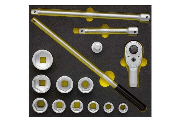 Jeu de clés à douille ELORA 1/2 ", hexagone, 15 pièces, OMS-25, 0000412501000