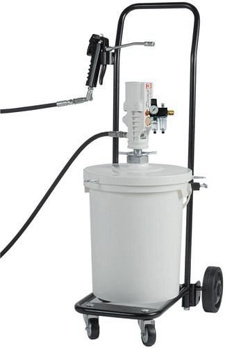Appareil de lubrification à air comprimé DENIOS PM25 avec tuyau 4m, pression 400 bar, G1/4", mobile, 207-978