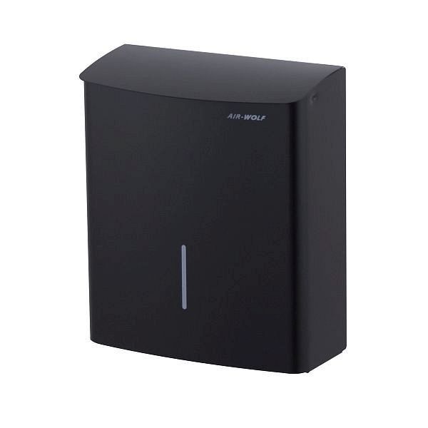 Conteneur à déchets hygiéniques Air Wolf d'un volume de 10 litres, série Alpha, H x L x P : 312 x 270 x 129 mm, acier inoxydable noir mat, 60-122
