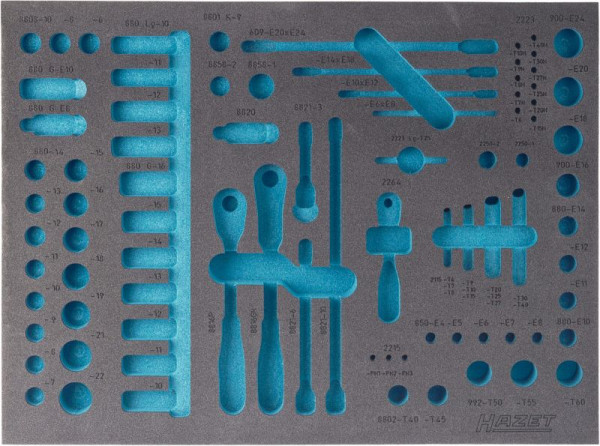 Insert en mousse souple Hazet à 2 composants, pour 163-139/90, dimensions / longueur : 519 mm x 392 mm, 163-139L
