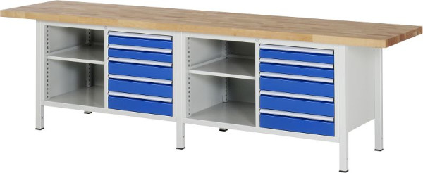 Etabli RAU série 8000 - modèle 8464, L3000 x P700 x H840-1040 mm, base système L2425 x P650 x H800-1000 mm, 03-8464A2-307B4H.11