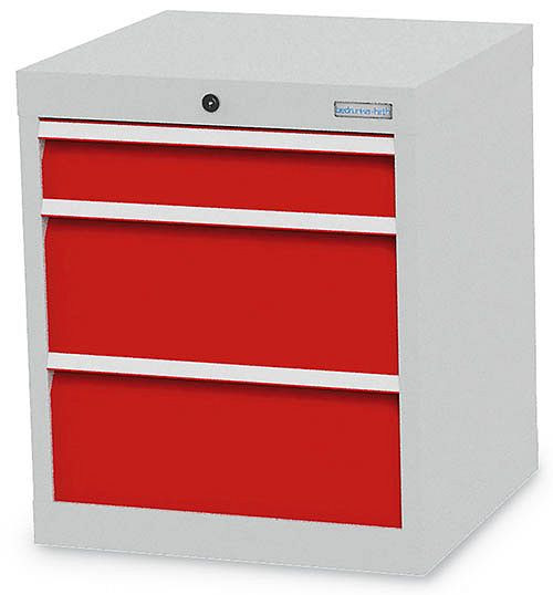 Armoire à tiroirs Bedrunka+Hirth, R 18-16, nombre de tiroirs : 3, dimensions en mm (LxPxH) : 530 x 500 x 619, hauteur des panneaux en mm : 1x100, 2x200, 46 102