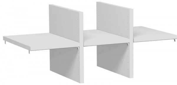 geramöbel rayonnage pour 1 hauteur de dossier, pour largeur de corps 800 mm, pour 3e ou 4e hauteur de dossier, 2 cloisons et 3 étagères, gris clair, N-381710-L