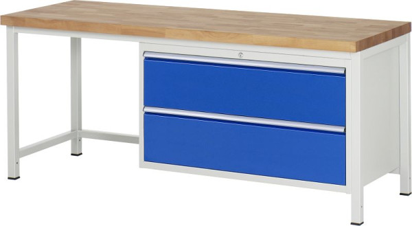 Etabli RAU série 8000 - modèle 8355, L2000 x P700 x H840-1040 mm, base système L1995 x P650 x H800-1000 mm, 03-8355A1-207B4H.11