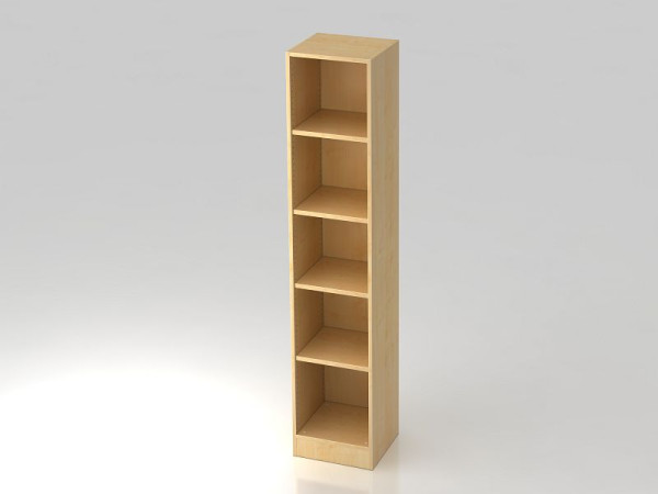 Étagère étroite Hammerbacher 5OH avec panneau de base en érable, 40,6x40x200,4 cm (LxPxH), V6040/3
