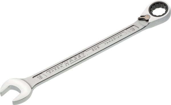 Clé mixte à cliquet Hazet, Profil de traction double hexagonal externe, 18 mm, 606-18