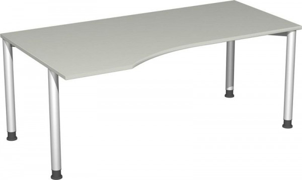 Bureau PC geramöbel gauche, réglable en hauteur, 1800x1000x680-800, gris clair/argent, S-555306-LS