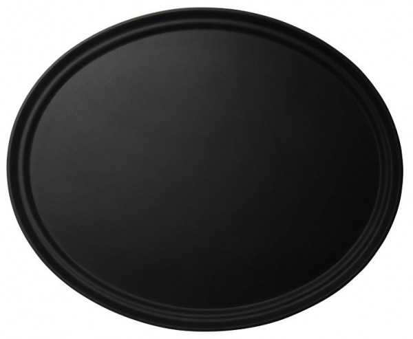 Plateau Cambro Camtread 56 x 68,5 cm Ovale Noir, Paquet de 6, 2700CT110