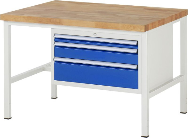 Etabli RAU série 8000 - modèle 8226, L1250 x P900 x H840-1040 mm, base système L1245 x P850 x H800-1000 mm, 03-8226A1-129B4H.11