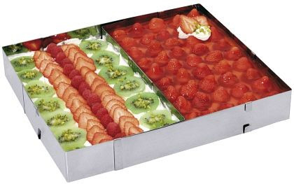 Cadre à gâteau Contacto, rectangulaire réglable avec plaque à compartiments, 699/050