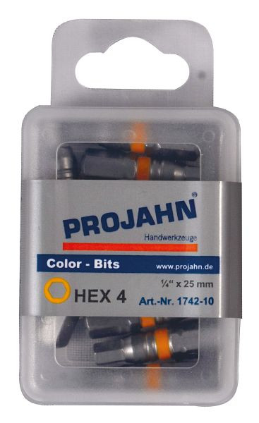 Embout marqué Projahn 1/4" L25 mm douille hexagonale 5mm lot de 10, 1743-10