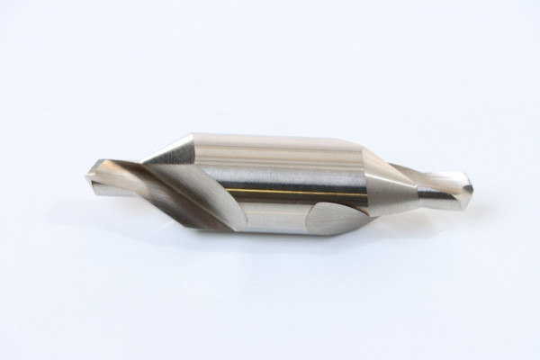 Foret à centrer ELMAG DIN 333 forme A, Ø de perçage : 10, 00 x Ø de queue : 25,0 mm, longueur : 100 mm, rainuré en spirale, angle fraisé de 60°, coupe à droite, en HSS, 89073