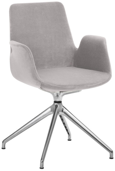 Fauteuil Mayer Sitzmöbel , piètement étoile, aluminium poli, rotatif à 360°, gris bleu, 2009_S1_30604